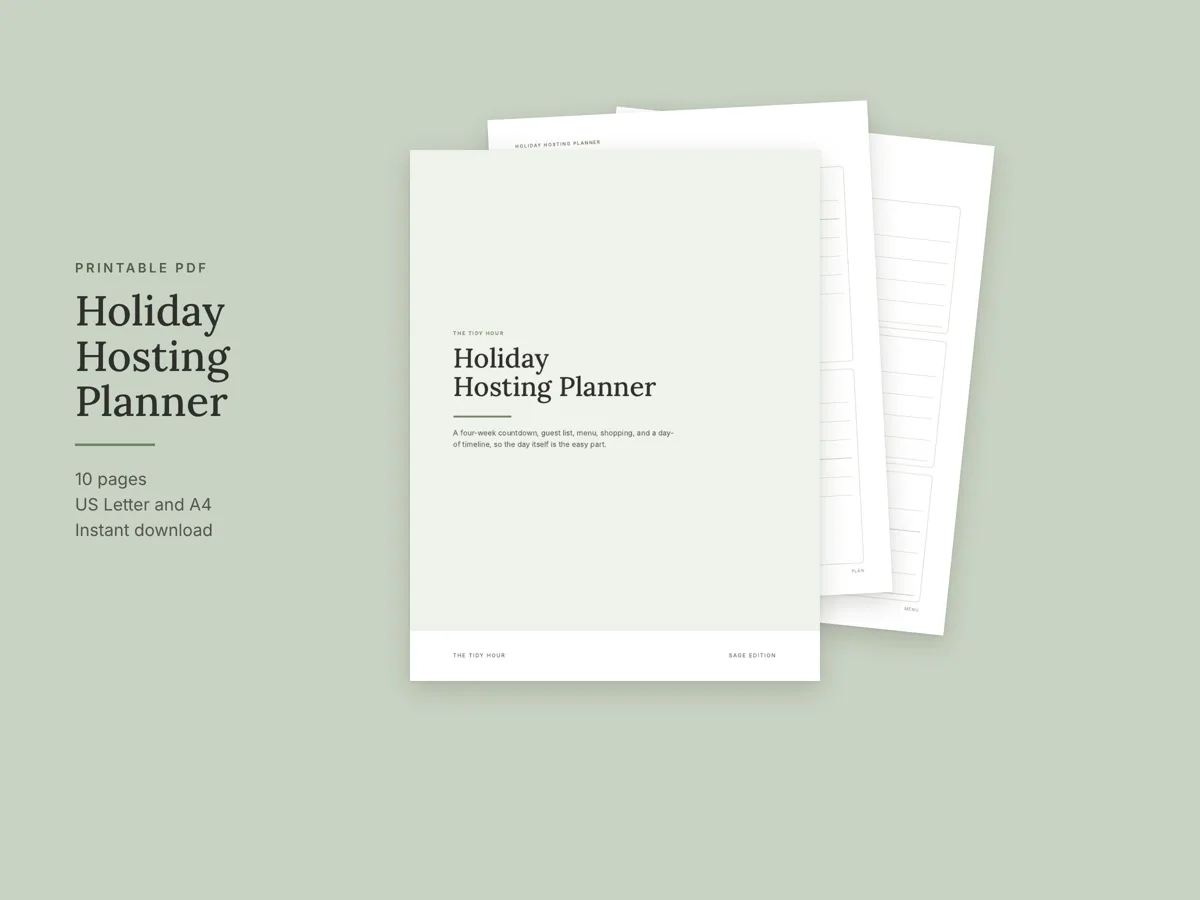 Holiday hosting planner pages