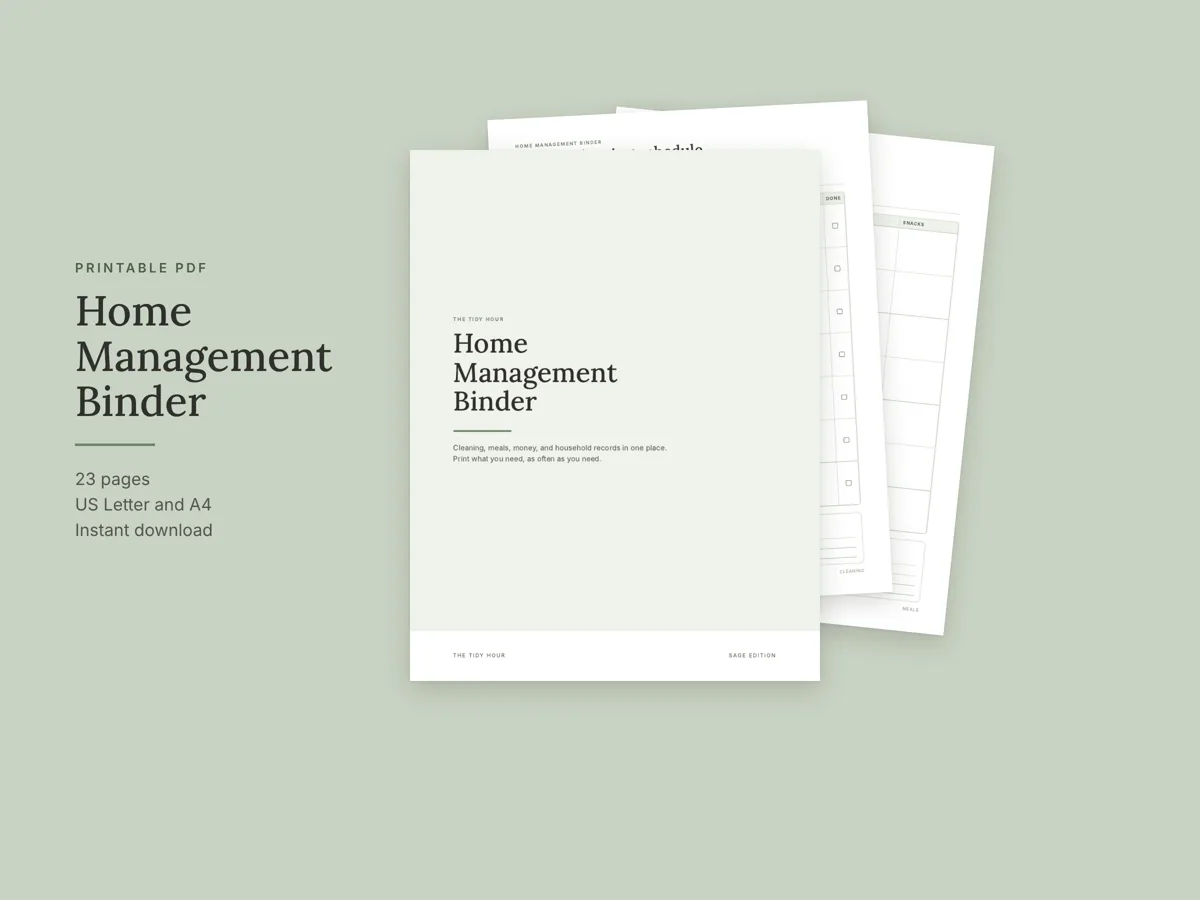 Home management binder pages